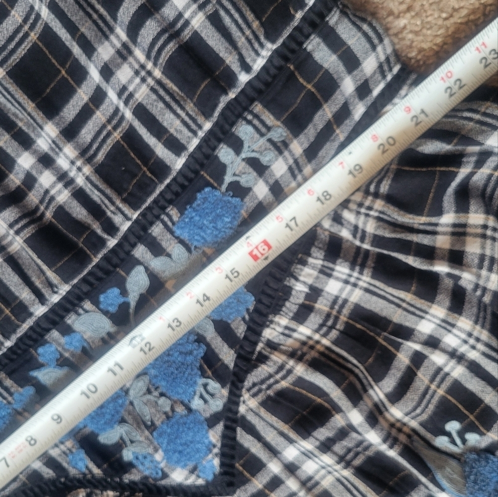 Anthropologie A+plus Sarah Black and Blue Plaid Tunic Dress - Picture 13 of 16